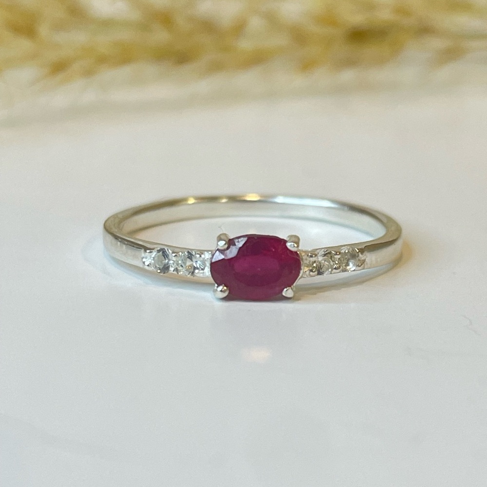 Aaa+ Ruby Ring In 925 Sterling Silver Size: Us 5,… - image 5